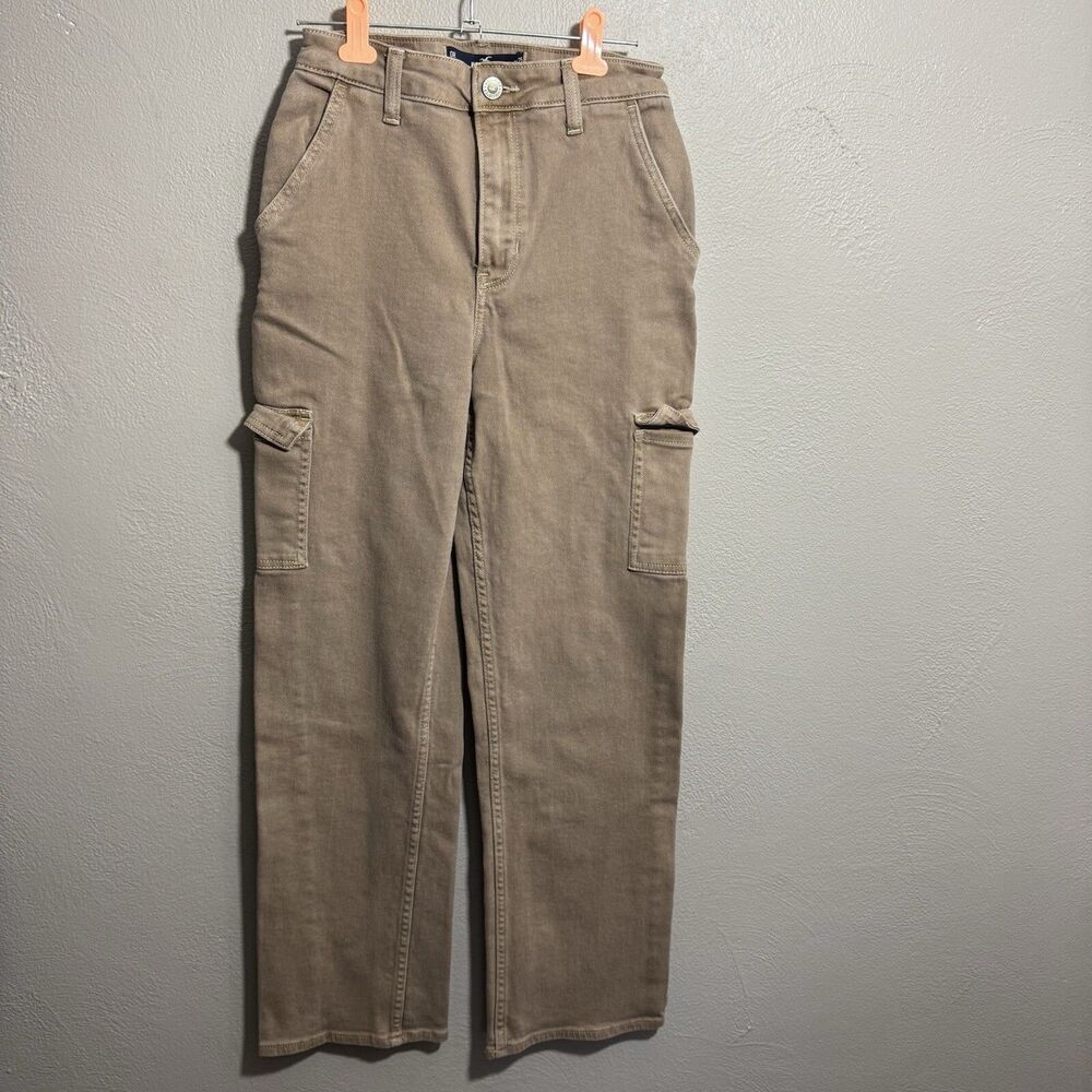 Hollister Ultra High-Rise Dad Jean Cargo Pants Brown Womens 0 R 25 x 30 Hipster